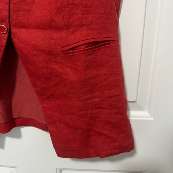 Reformation Aspen Linen Top  Red Vest Size 12 - Picture 6 of 11